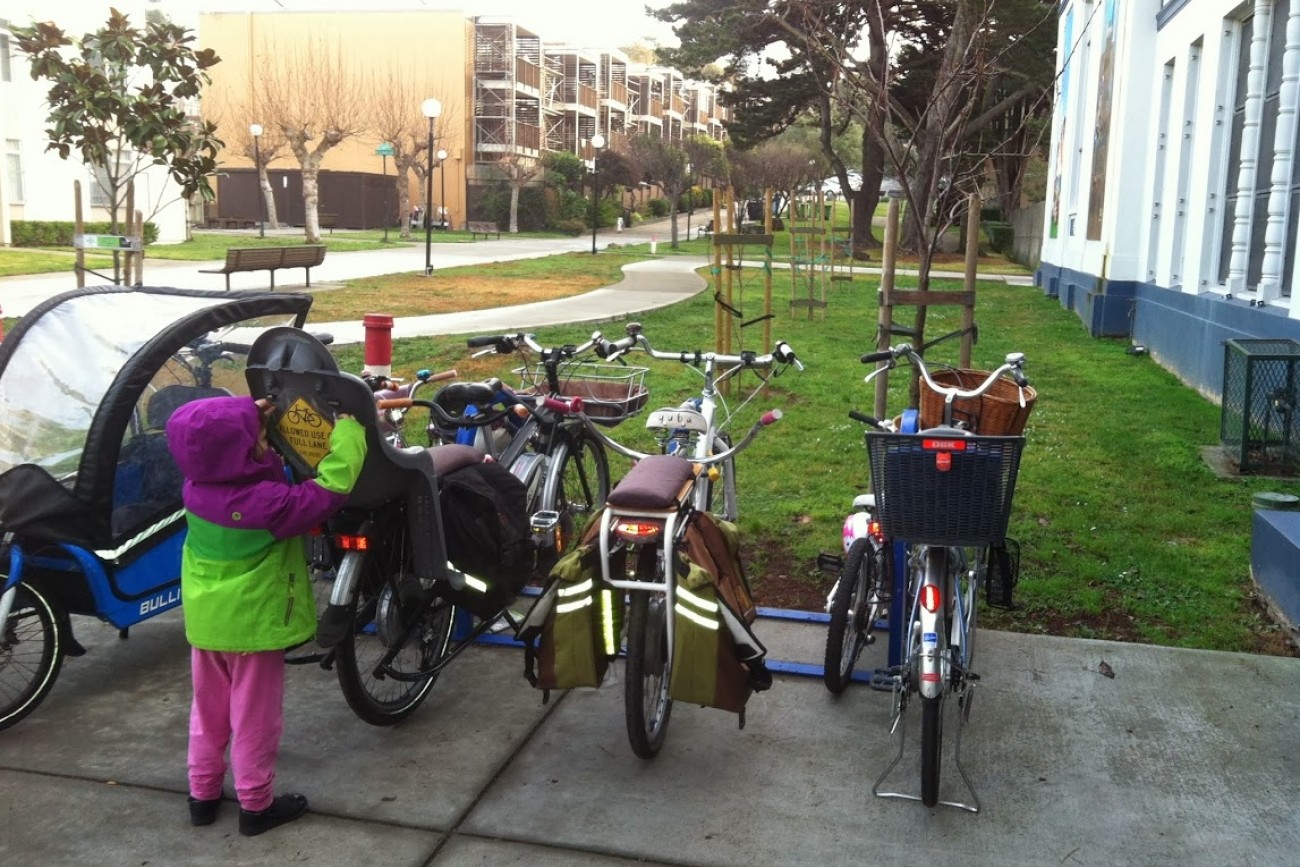 Bike racks at Rosa Parks Elementary