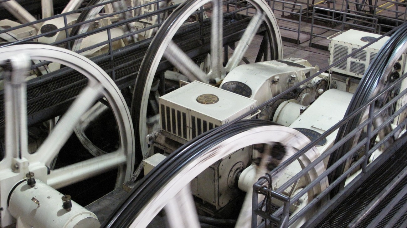 An image of cable car pulleys