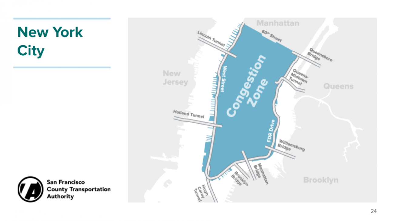 New York City map of congestion pricing