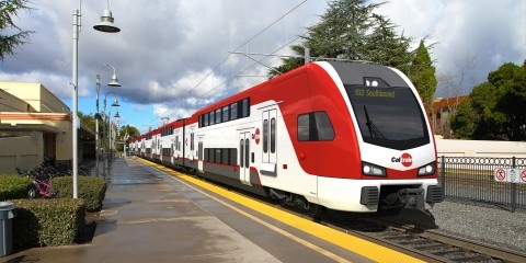 A Caltrain vehicle headed to San Francisco