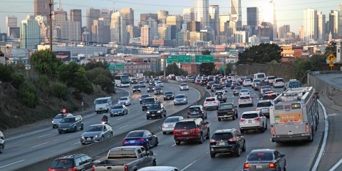 Cars headed toward San Francisco on the freeway