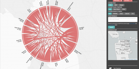 interactive map showing trip patterns