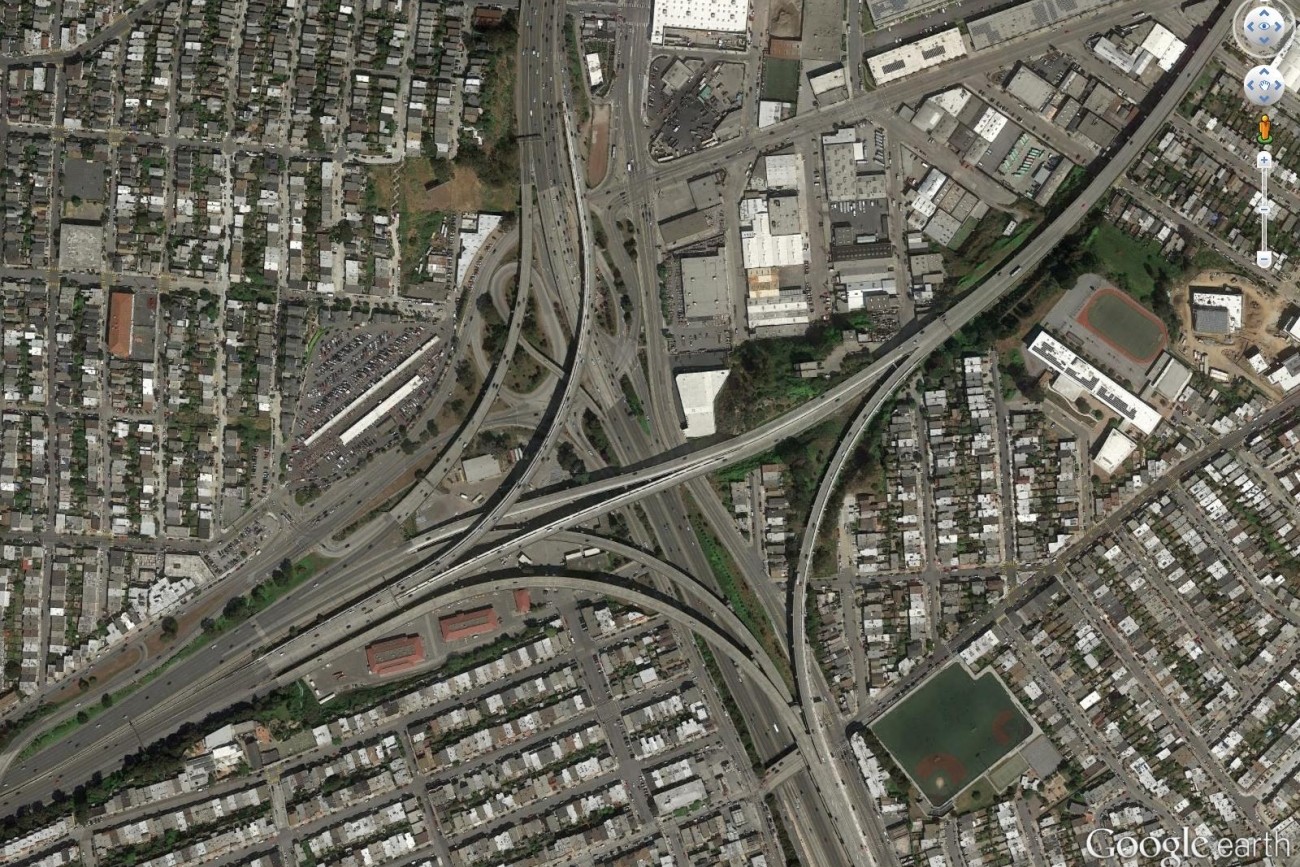 Aerial view of the interchange