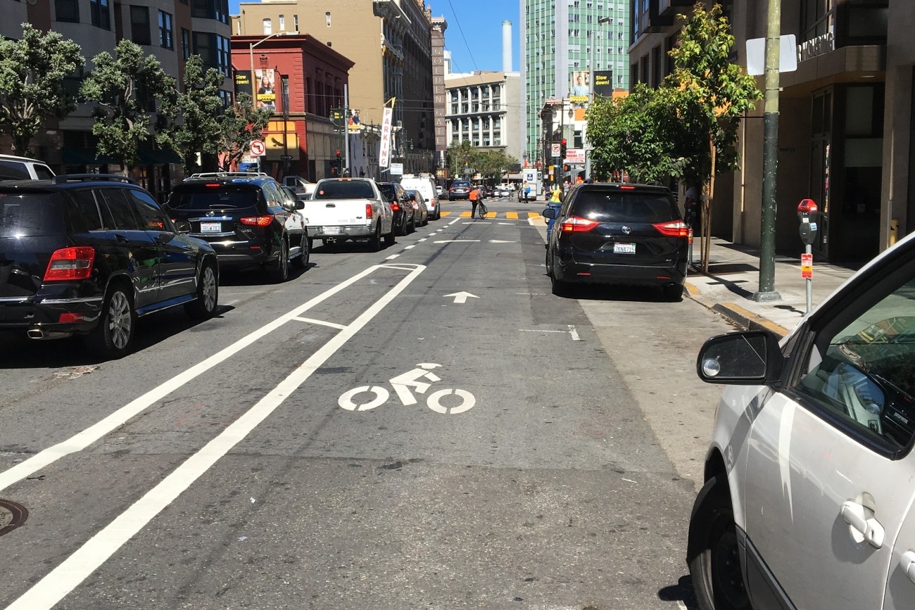 An image of the buffered bike lane