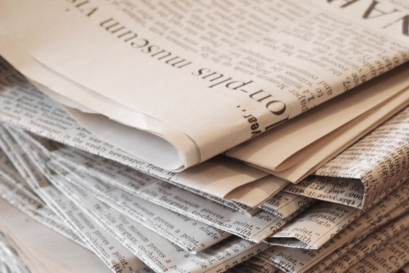 A stack of newspapers