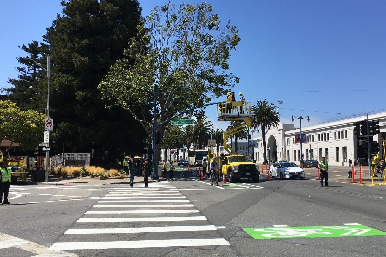 Photo of the Sansome and Battery Bicycle Connections Project