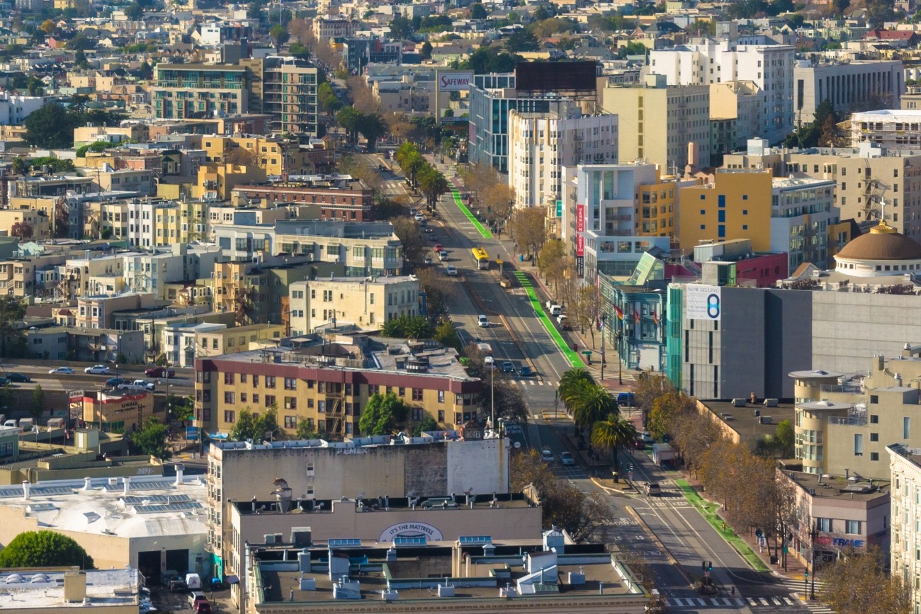 Aerial view of Upper Market Street. 