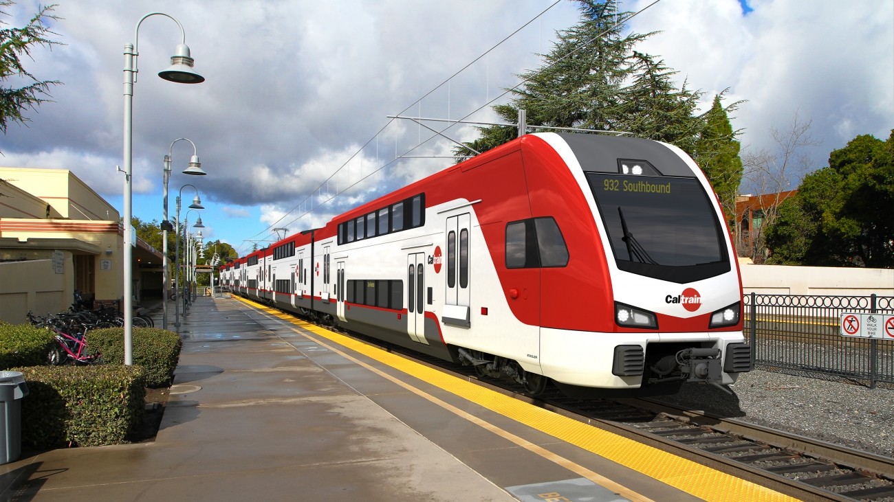 A Caltrain vehicle headed to San Francisco