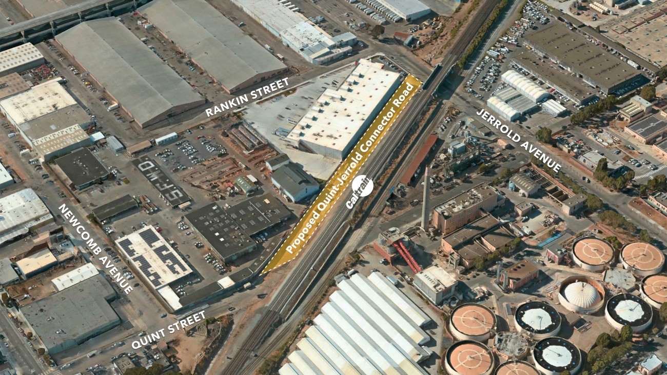 A map of the proposed Quint-Jerrold Connector Road