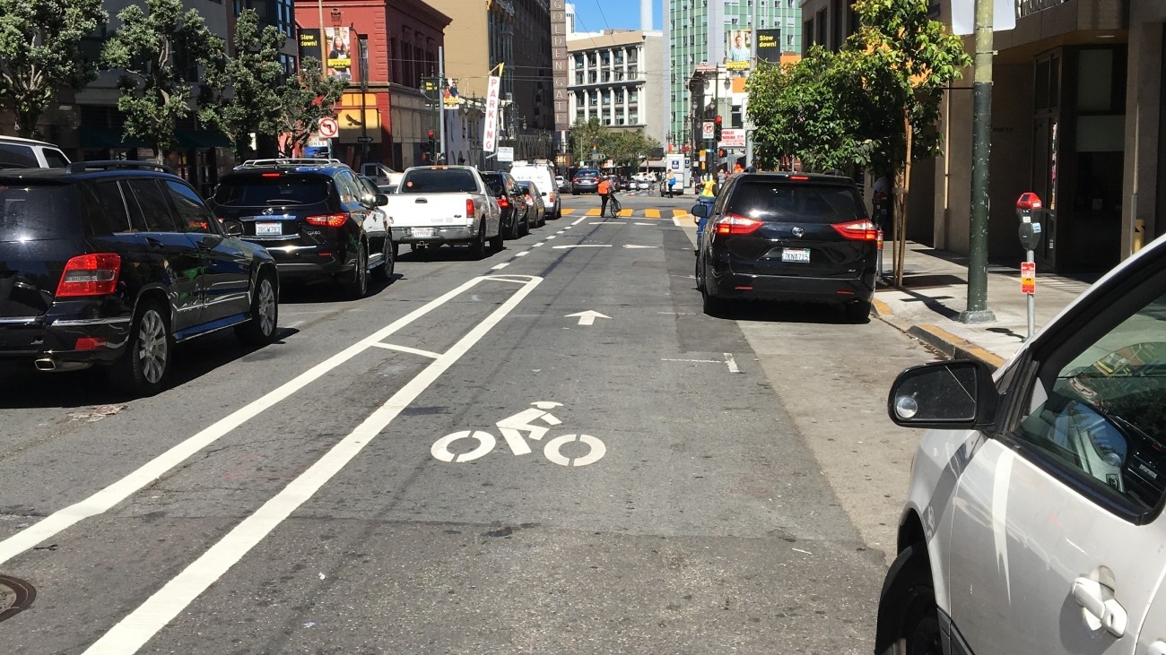 An image of the buffered bike lane