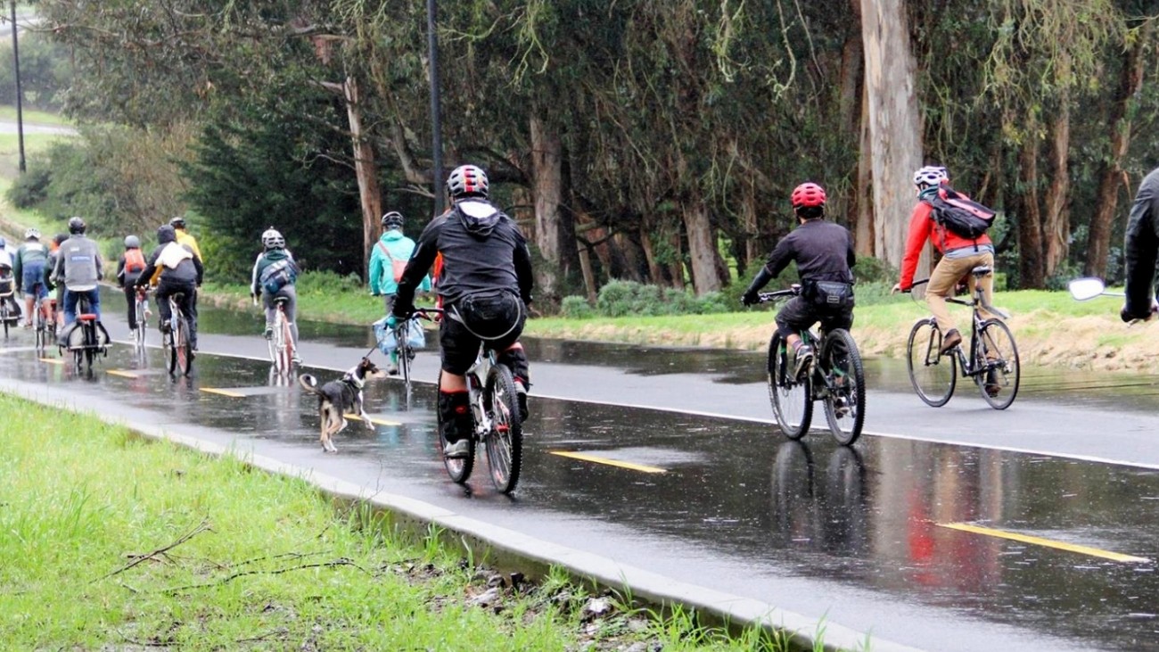 Bicyclists on Mansell Street