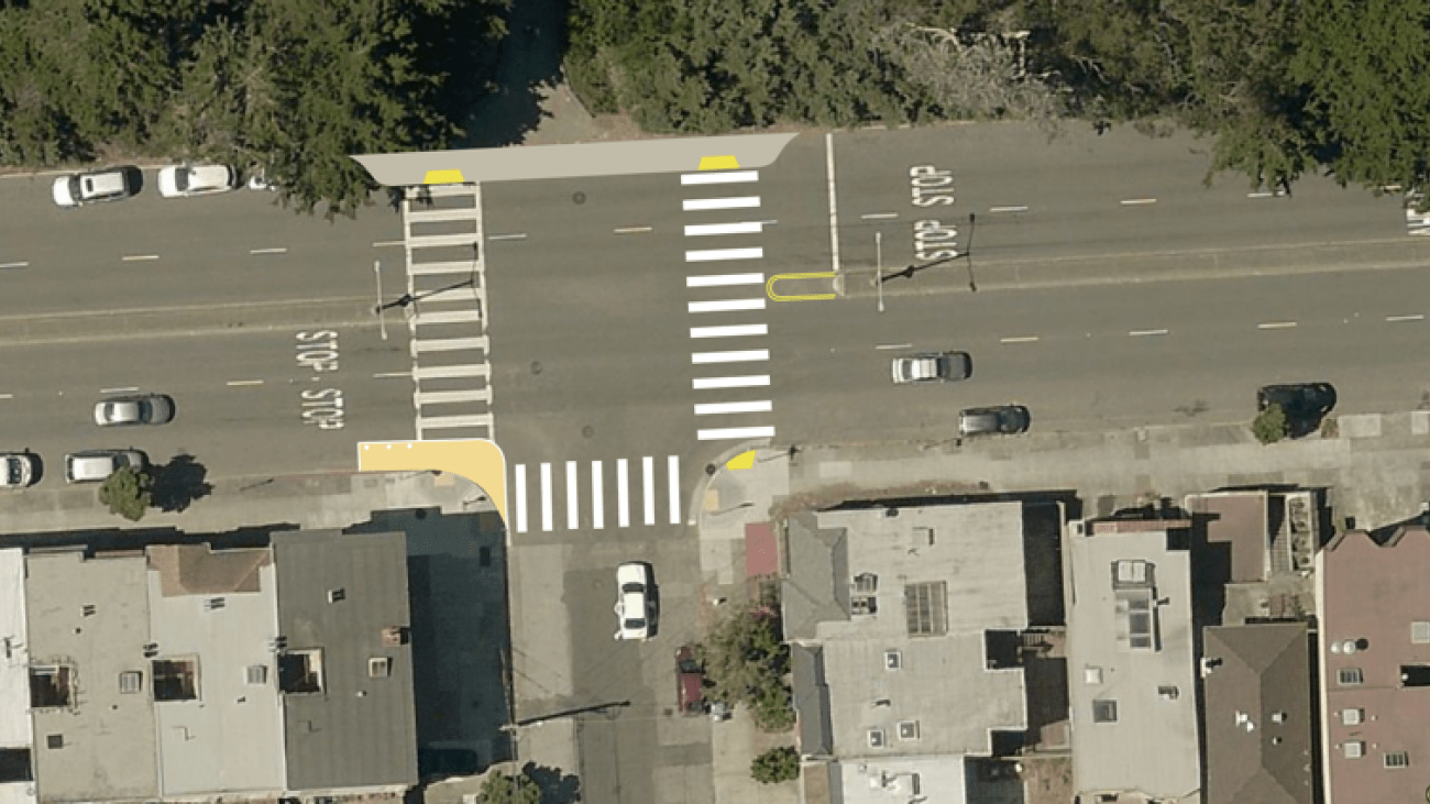 An overhead image of the intersection