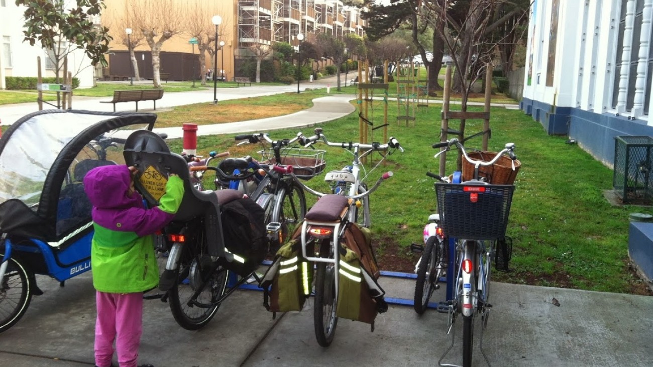 Bike racks at Rosa Parks Elementary