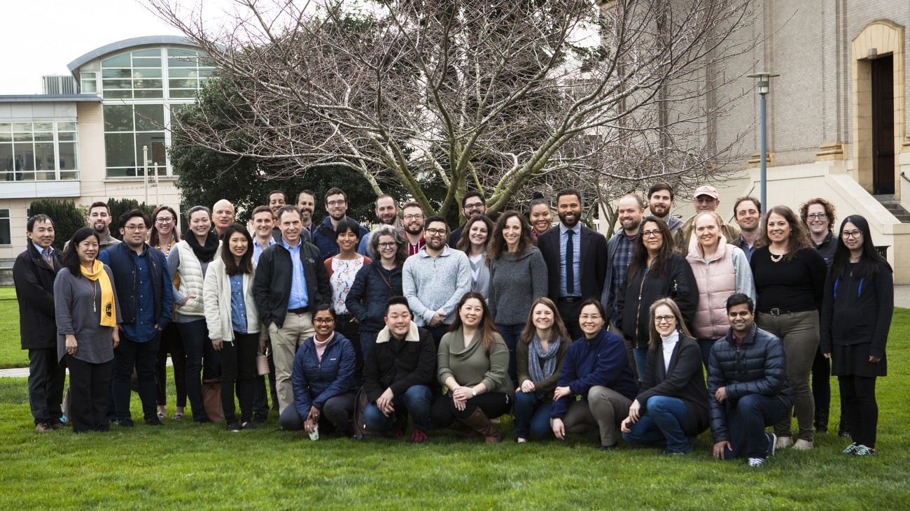 A group photo of ~40 Transportation Authority staff members together outdoors