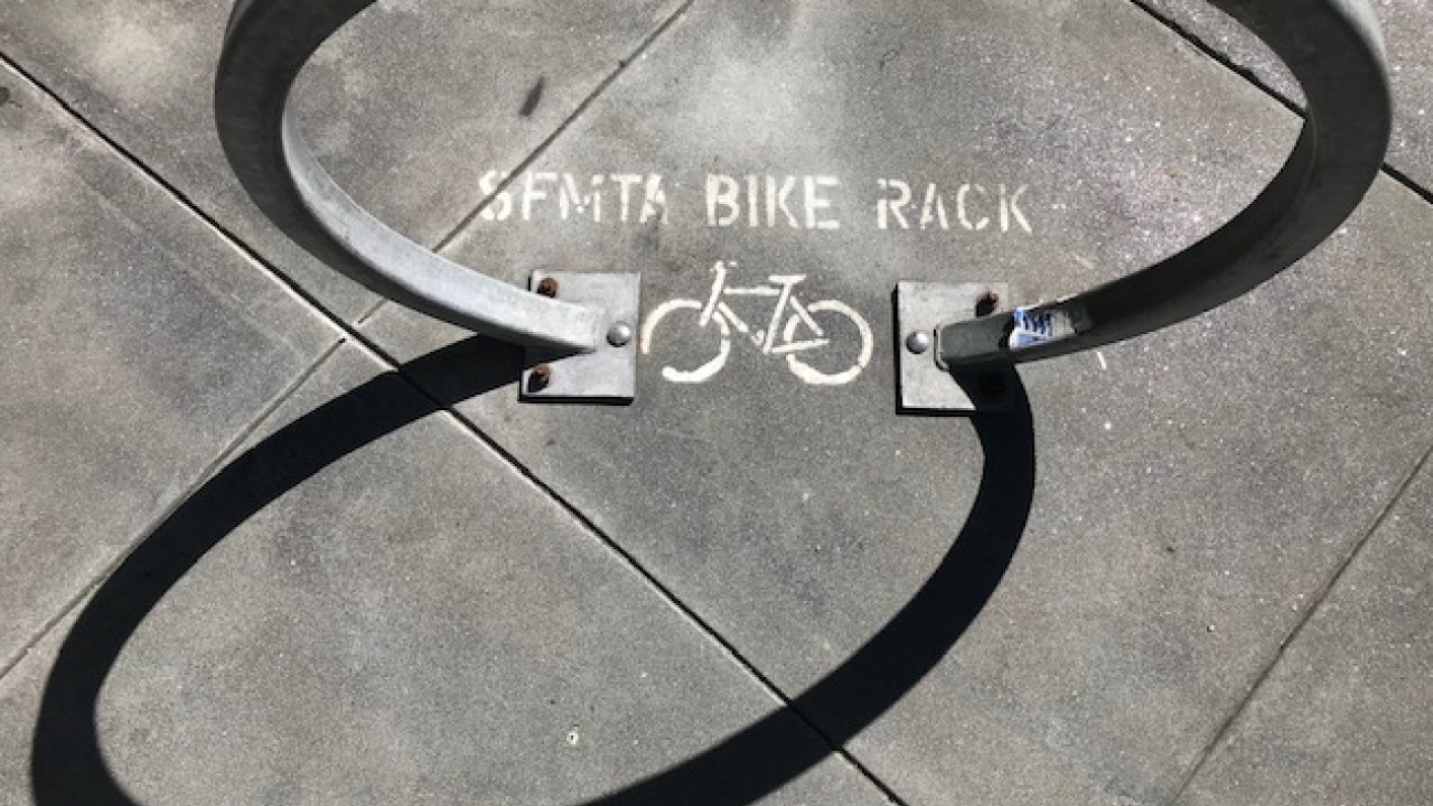 A SFMTA bike rack