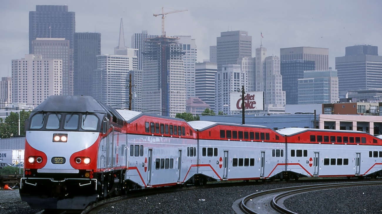 a caltrain train in san francisco