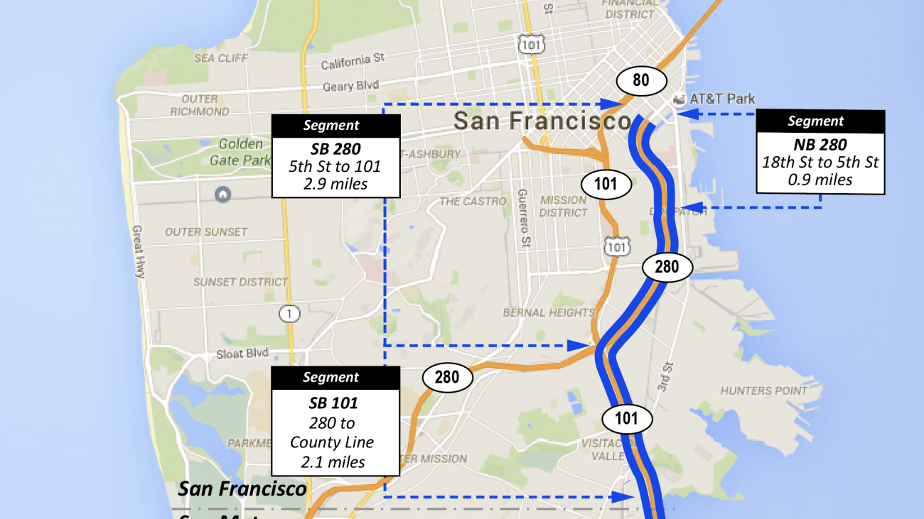 map of San francisco freeway