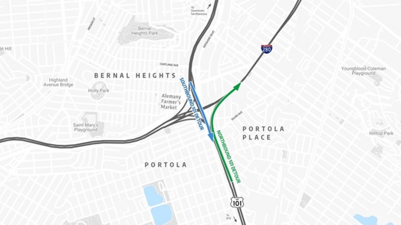 Map of the highway that will be under construction