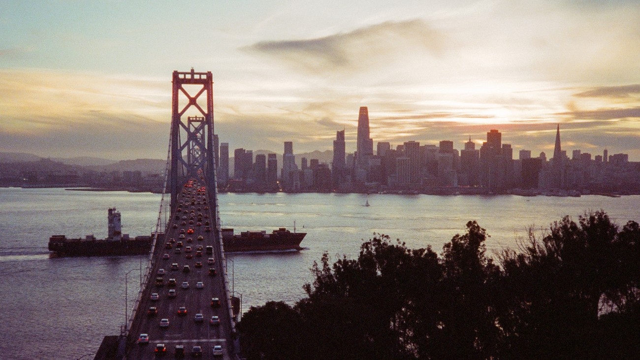 San Francisco skyline and the Bay Bridge