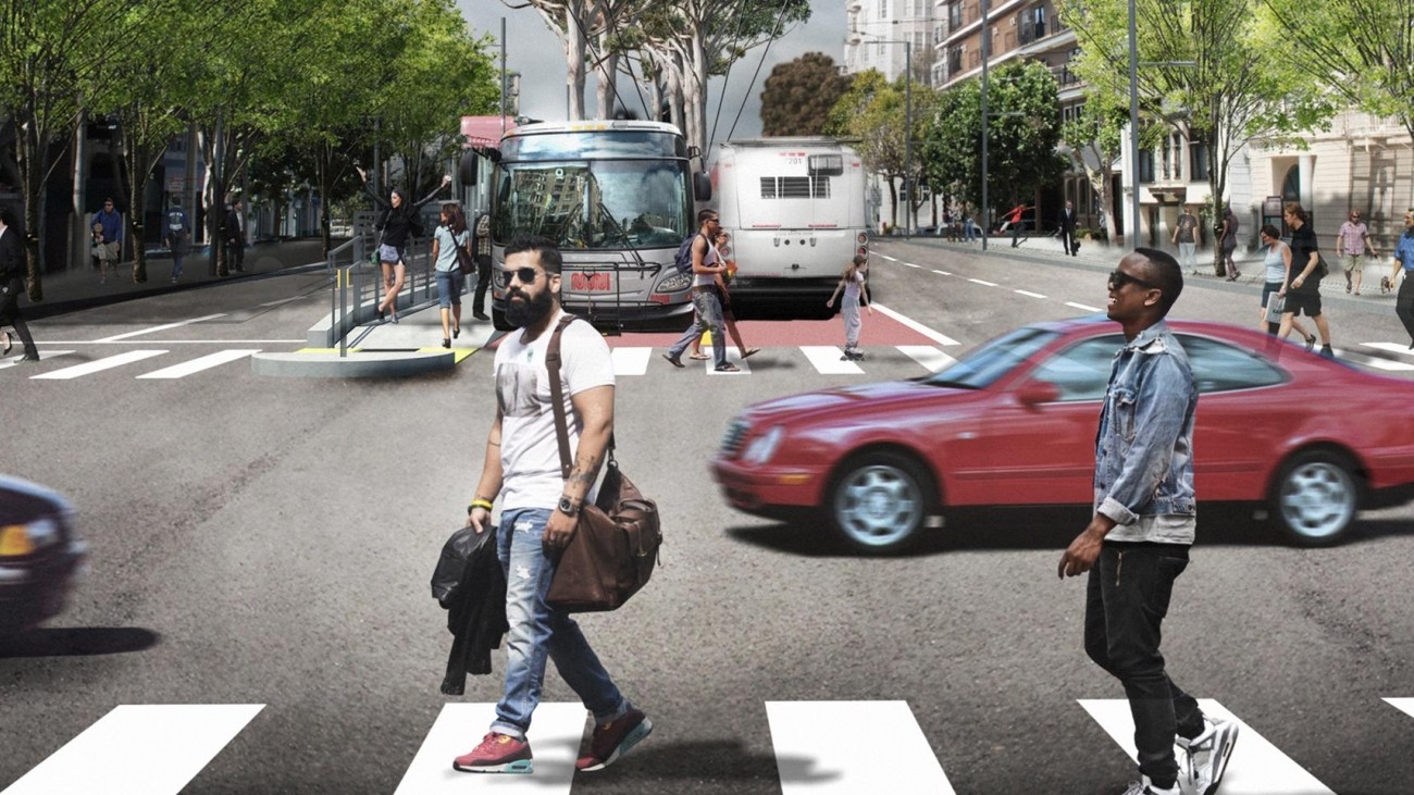 Render of Van Ness Improvement Project from SFMTA