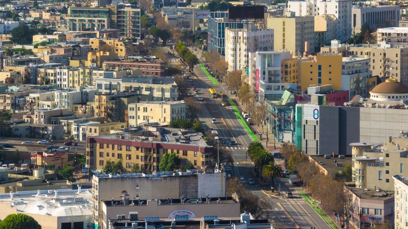 Aerial view of Upper Market Street.