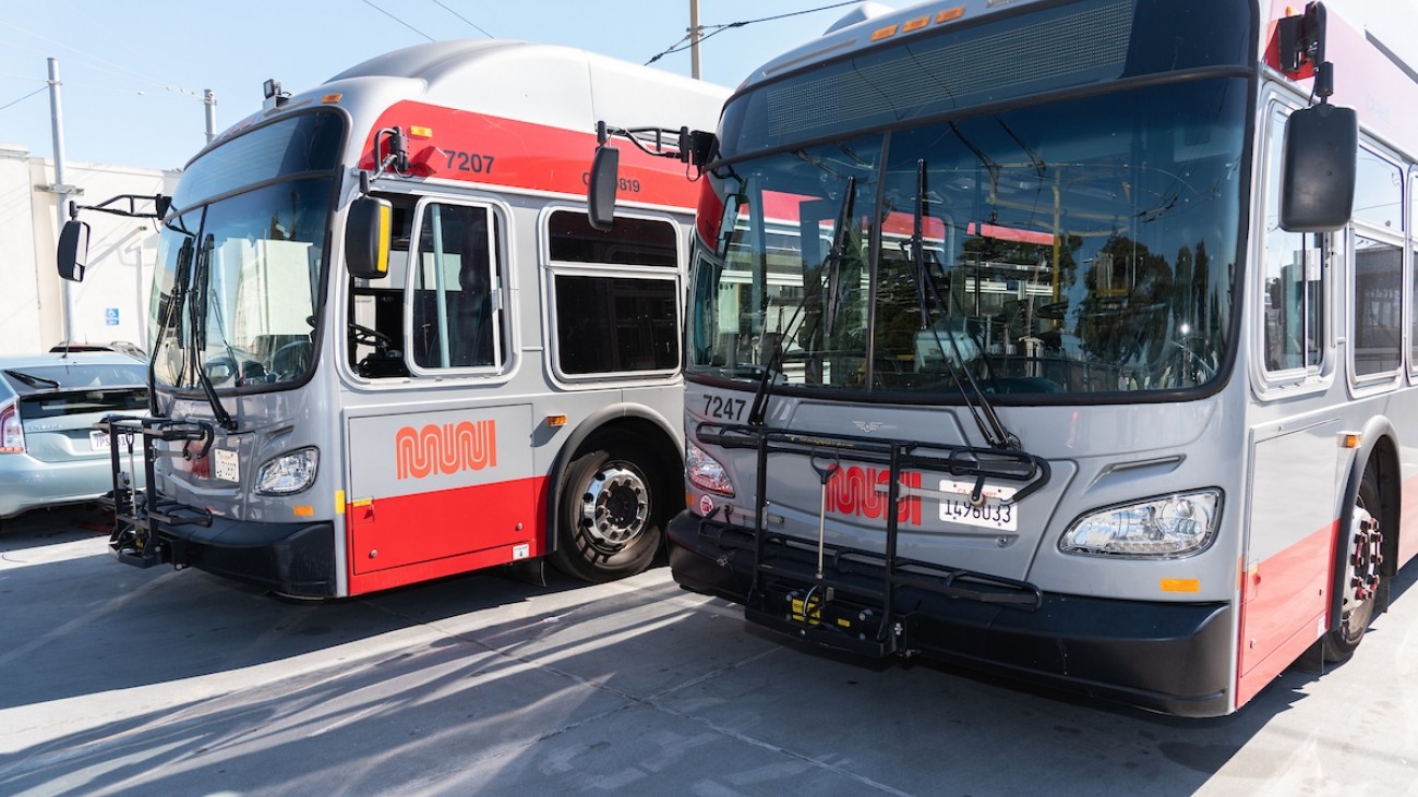 Two muni buses