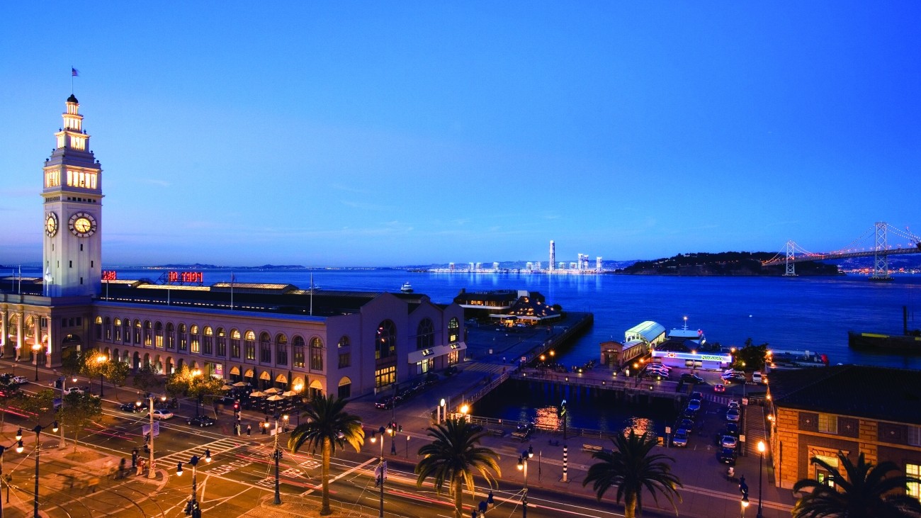 Rendering of the future Treasure Island development from the Ferry Building in San Francisco