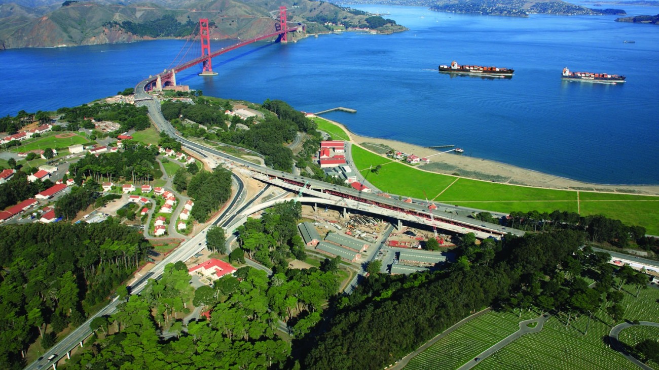 Presidio Parkway under construction