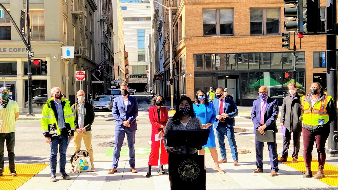Our Executive Director Tilly Chang speaking at the Second Street Improvements Project celebration