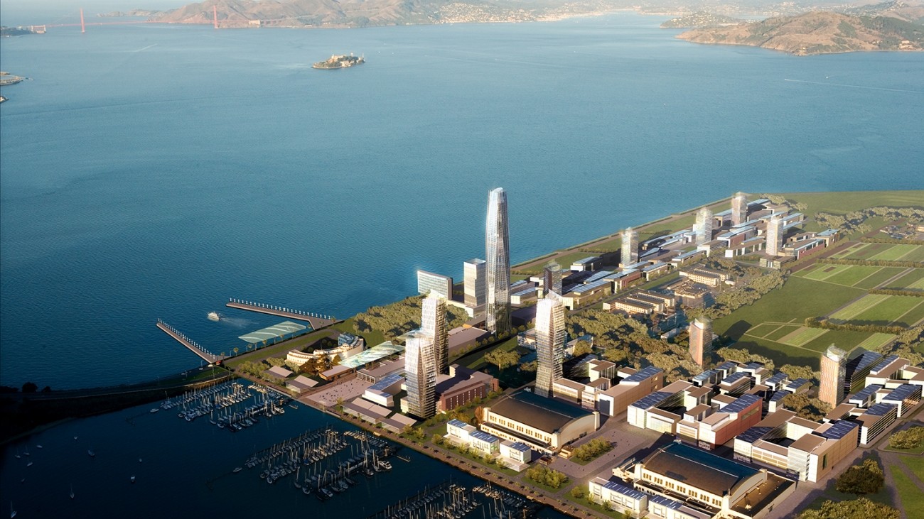 Rendering of planned developments for Treasure Island