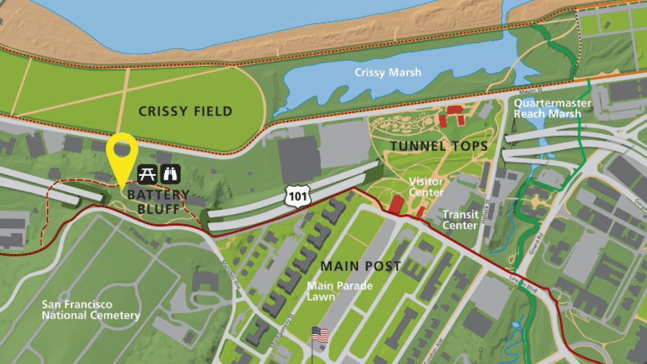 Map of Presidio recreational areas