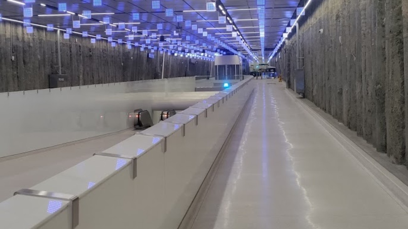 Insite Union Square Station with LED lights on ceiling.