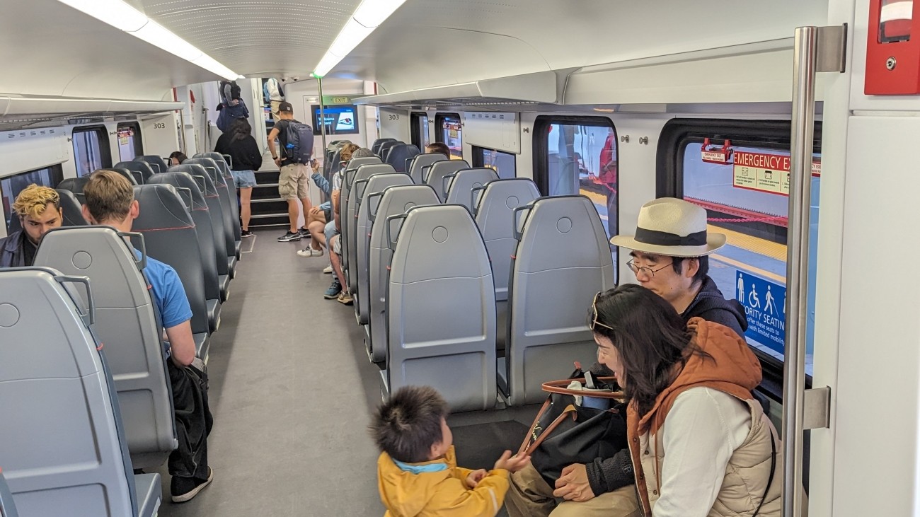 Inside new Caltrain train set
