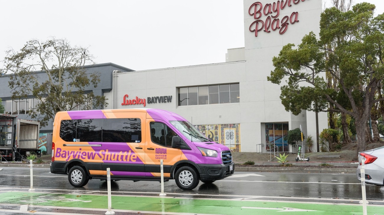 The Bayview Shuttle on the road in the Bayview.
