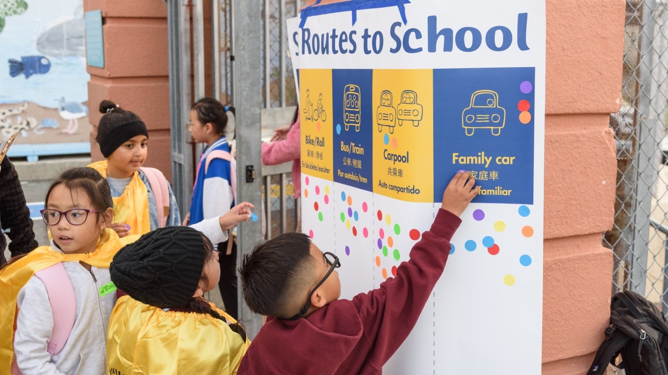 Students interacting with an activity