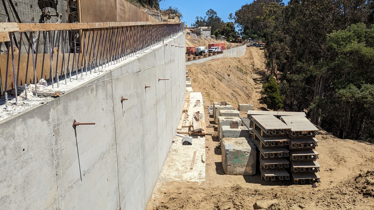 West Side Bridges retaining wall 