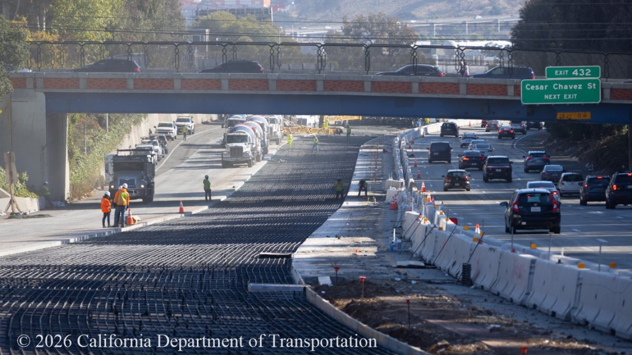 Caltrans work on the U.S. 101