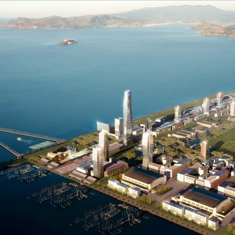 A rendering of the Treasure Island development