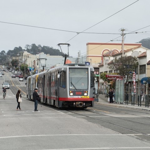 Passengers Loading and Unloading in Street on L Taraval Line