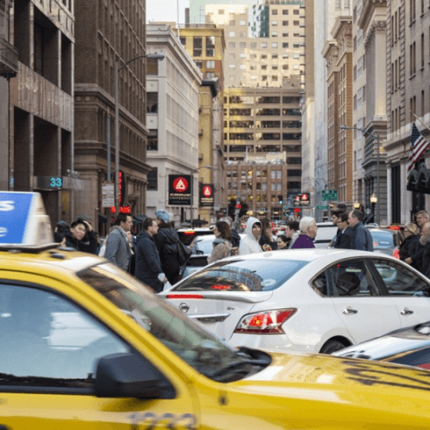 congested street in downtown san francisco