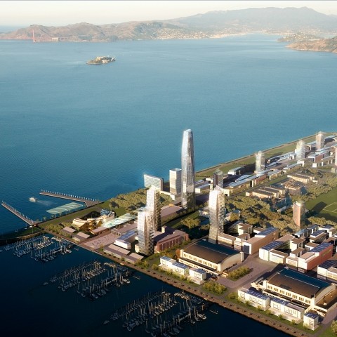 Rendering of planned developments for Treasure Island