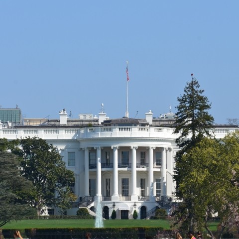 Photo of the front of the White House.