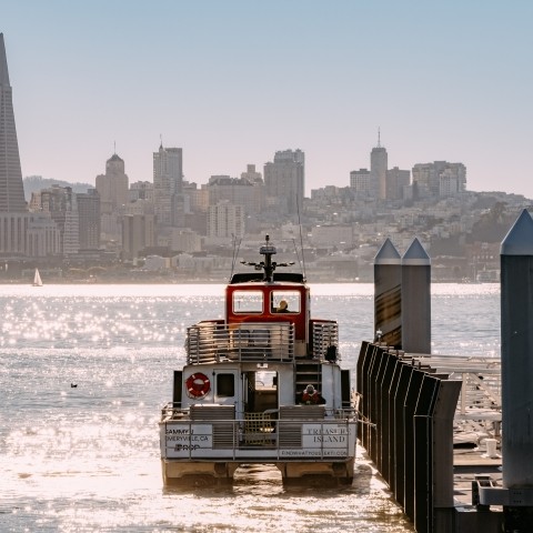 Ferry docked at Treasure Island