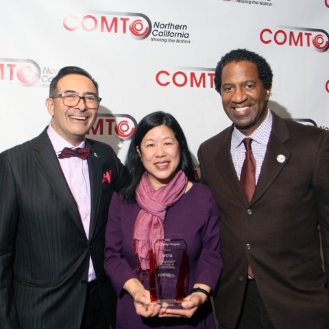 Tilly Chang, Carl Holmes and transit colleague at COMTO awards. 