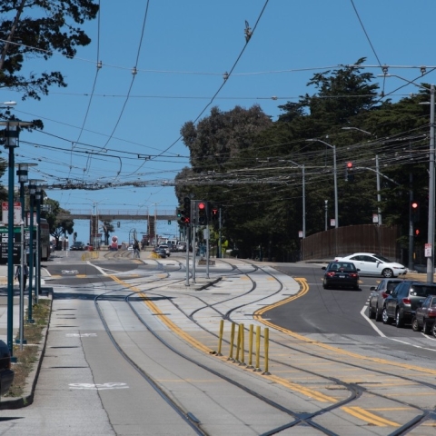 Road along Ocean Avenue