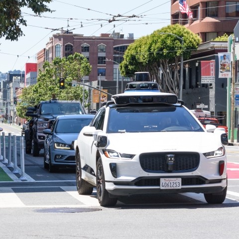 Autonomous vehicle driving in South of Market 