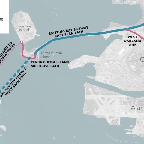 Transbay map linking San Francisco to Oakland 
