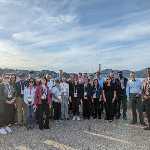 Group shot at the Tunnel Tops with Golden Gate Bridge in background 