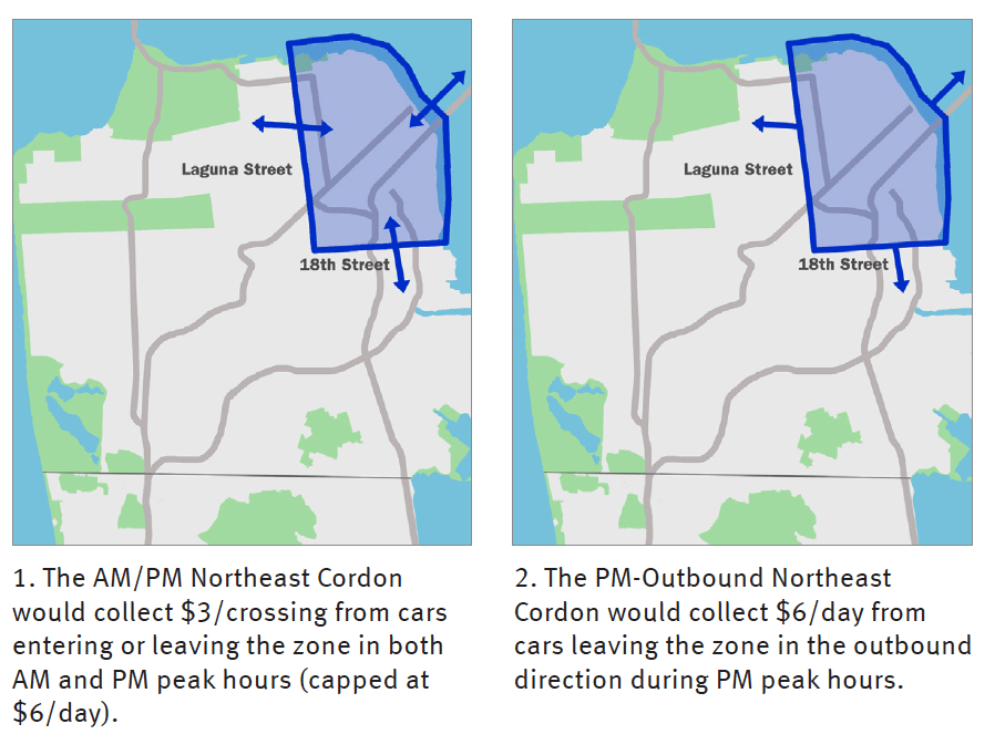 A map of the cordon area from the 2010 congestion pricing study