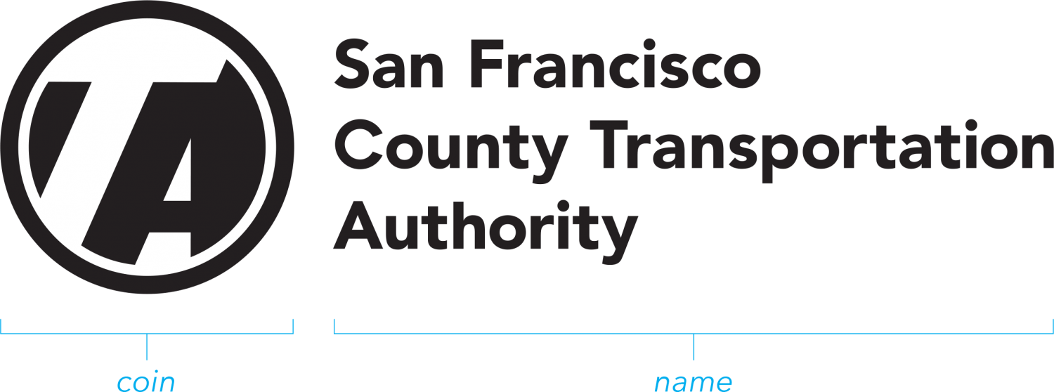 The Transportation Authority logo is composed of a “coin” and “name”